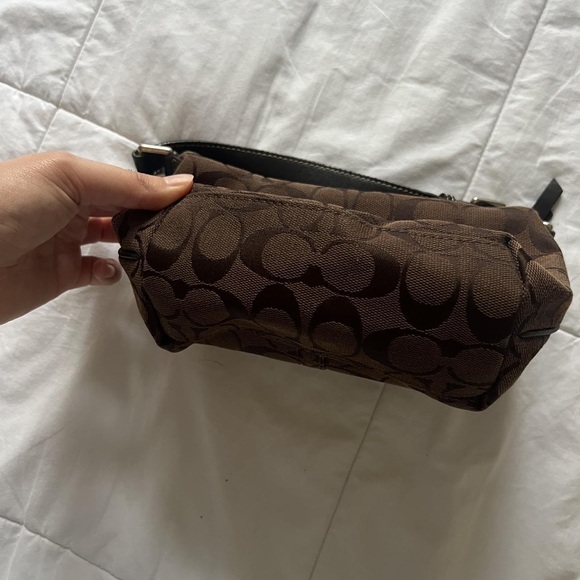 Coach Brown Signature Pattern Wristlet
